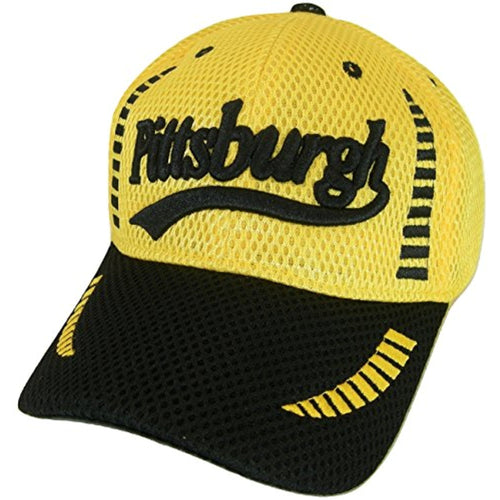 Pittsburgh Men's Summer Mesh Adjustable Baseball Cap (Gold/Black)