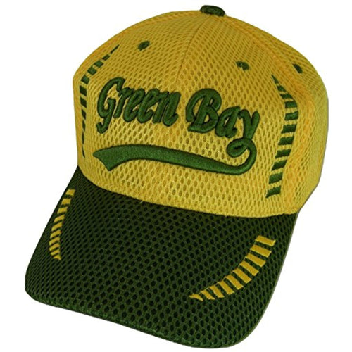 Green Bay Men's Summer Mesh Adjustable Baseball Cap (Gold/Green)