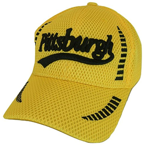 Pittsburgh Men's Summer Mesh Adjustable Baseball Cap (Gold)