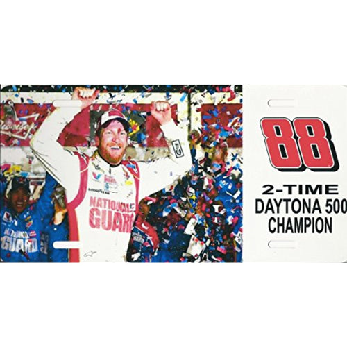 Nascar Dale Earnhardt Jr. #88 Two Time Daytona 500 Champ Metal License Plate Tag