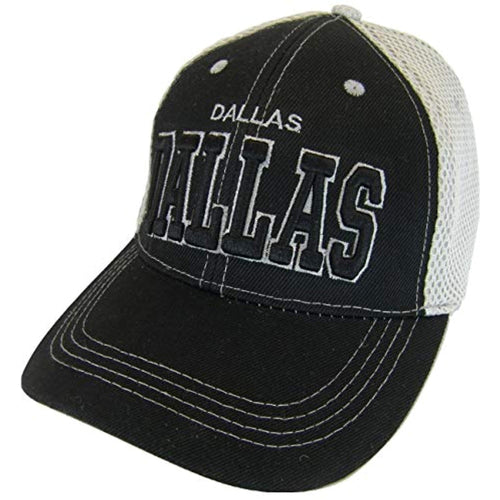 Dallas Solid Front Air Mesh Back Adjustable Baseball Cap (Black/Gray)