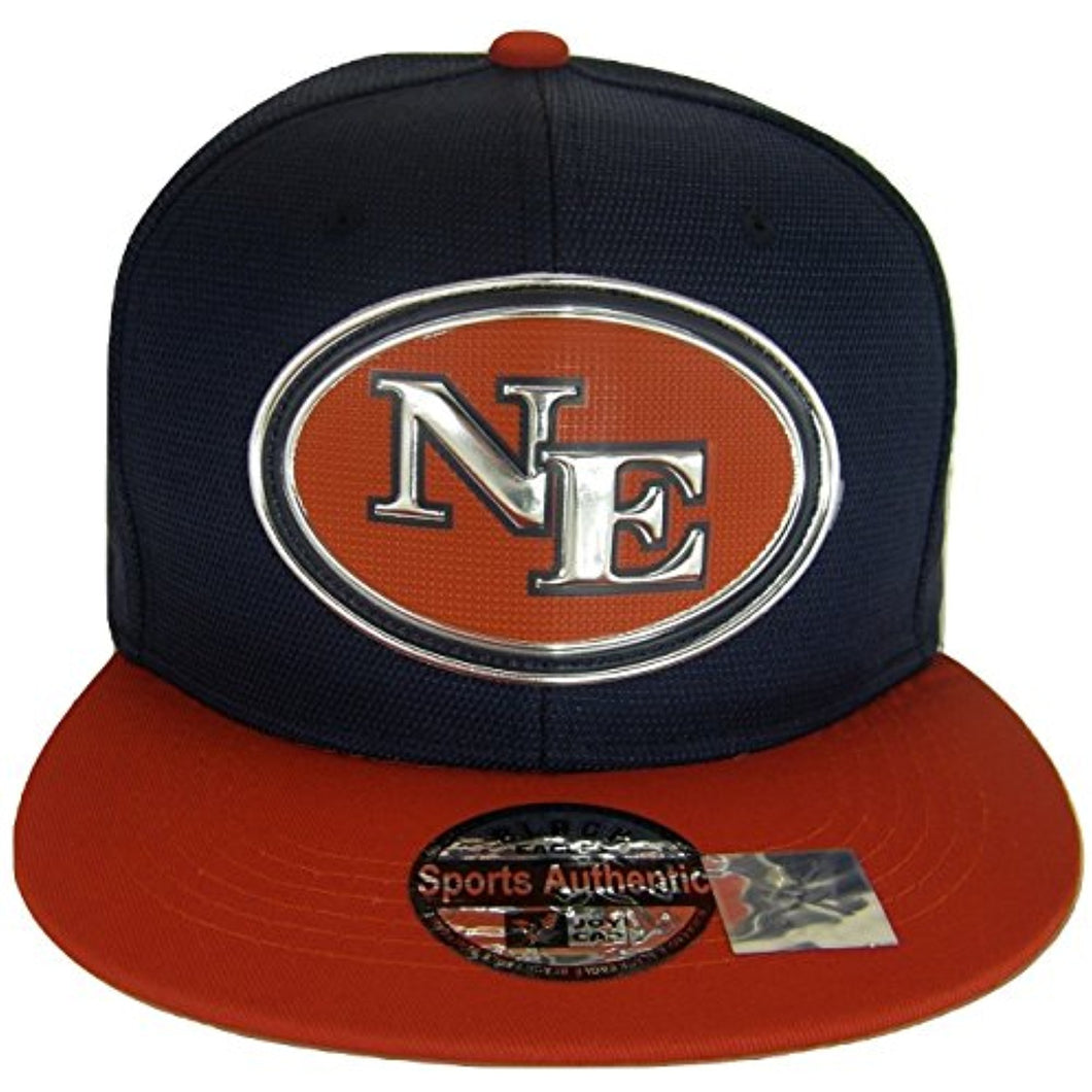 New England NE Oval Style Cotton Adjustable Snapback Baseball Cap (Navy/Red)