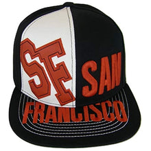 San Francisco 2-Tone Split Text Adjustable Snapback Baseball Cap (Black)