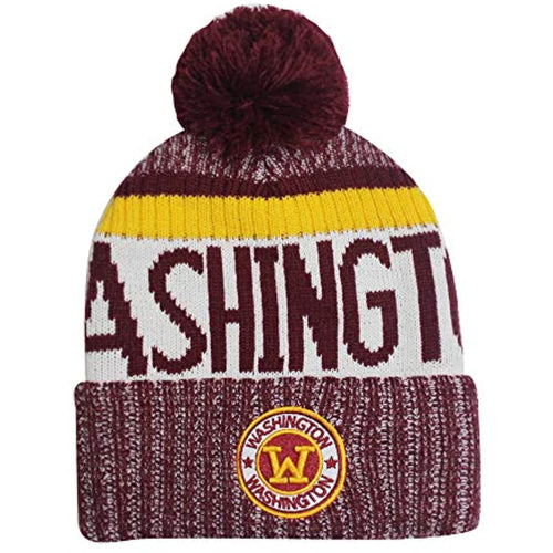 Washington Men's Winter Knit Original Pom Beanie (Burgundy)