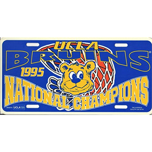 NCAA UCLA Bruins 1995 Basketball Champions Plastic Acrylic License Plate Tag