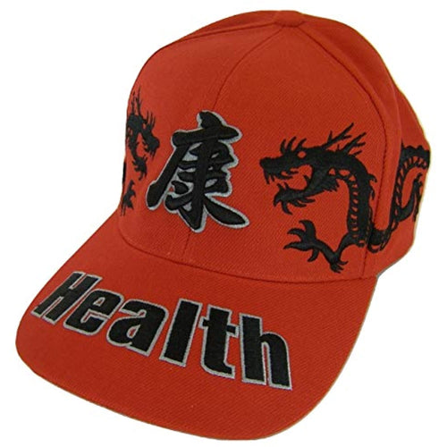 Health Dragon Design Adult Size Adjustable Baseball Caps (Red)