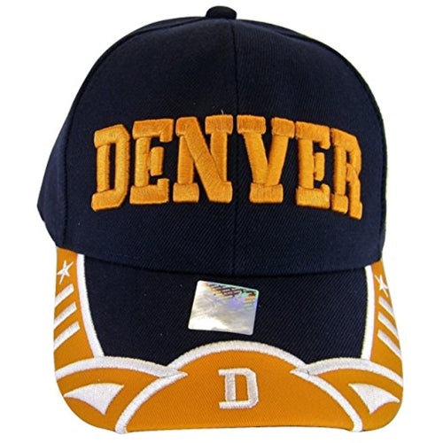 Denver Men's Stars & Stripes Adjustable Baseball Cap (Navy/Orange)