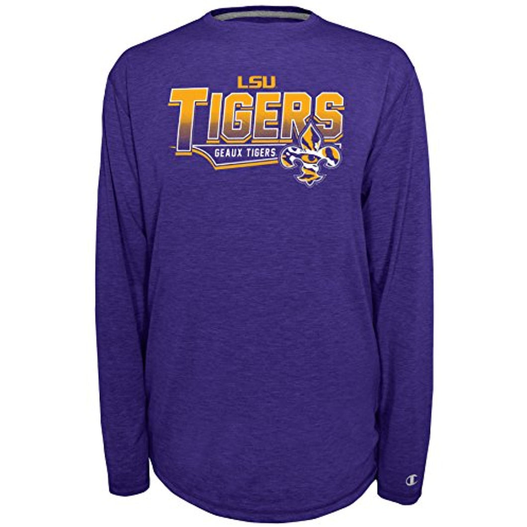 NCAA LSU Tigers Men's Earn It Long Sleeve Tee, Ravens Purple Heather