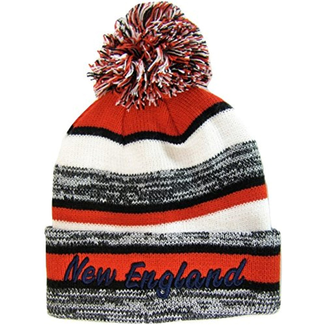 New England City Hunter USA Blending Colors Men's Winter Hats (Gray/Navy Script)