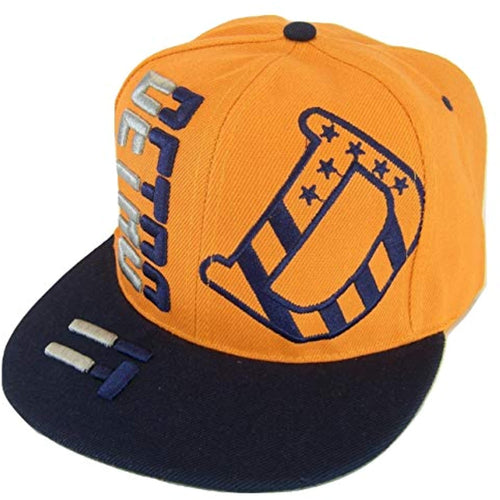 Detroit Raised Text Adjustable Snapback Baseball Cap (Orange/Navy)