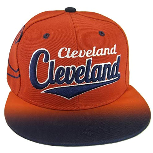 Cleveland Fade Top Printed Bill Adjustable Snapback Baseball Cap (Red/Navy)