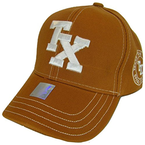 Texas TX Side Circle Adjustable Baseball Cap (Orange)