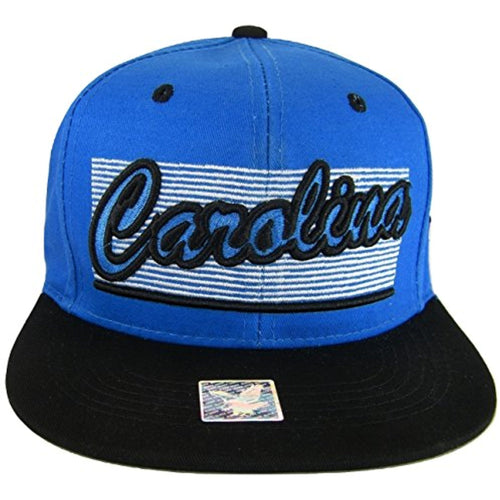 Carolina 2-Tone Adjustable Cotton Snapback Baseball Cap (Blue/Black)