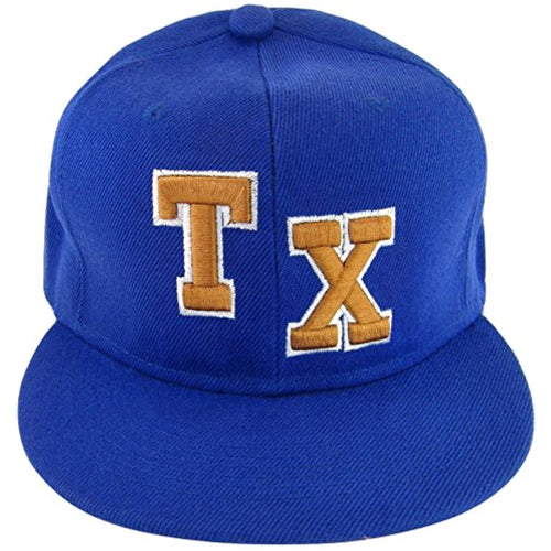 Texas Men's Fitted Flat Brim Baseball Caps (TX Royal, X-Large)