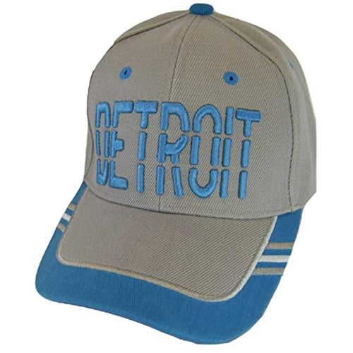 Detroit Window Shade Font Men's Adjustable Baseball Cap (Gray/Teal)