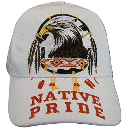 Native Pride Eagle Men's Adjustable Baseball Cap (White)