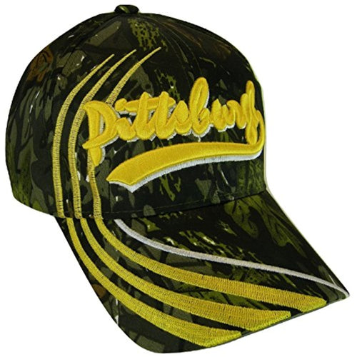 Pittsburgh Men's Striped 2-Tone Adjustable Baseball Cap (Dark Camo)