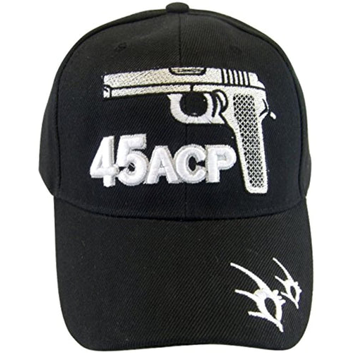 Handgun Firearm Men's Adjustable Baseball Cap (45 ACP Black)