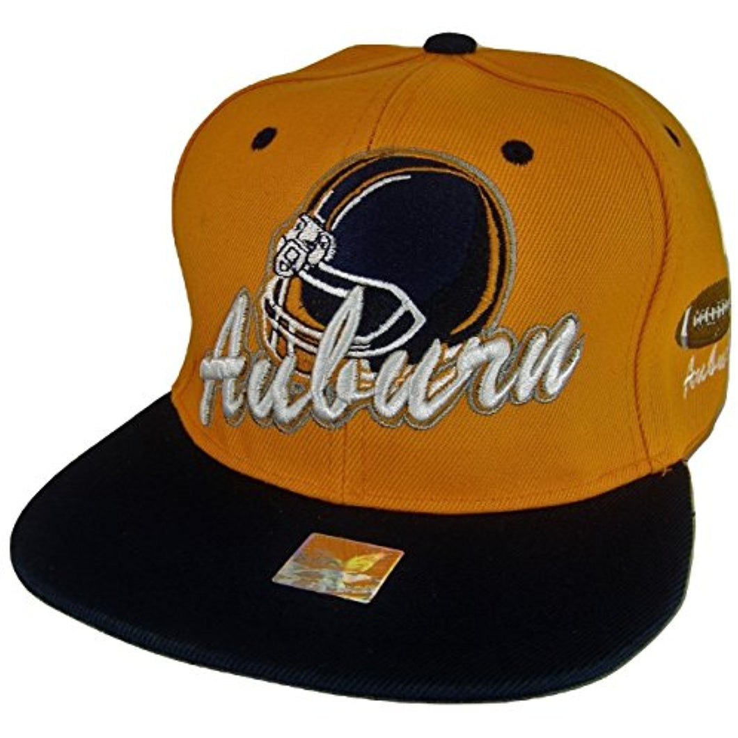 Auburn Football Helmet Style Adjustable Snapback Baseball Cap (Navy/Orange)