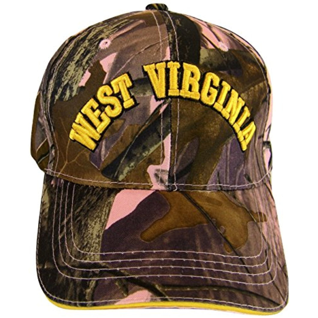 West Virginia Men's Camouflage Adjustable Baseball Cap (Pink)