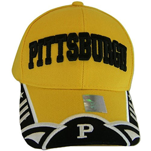 Pittsburgh Men's Small Stars 2-Tone Adjustable Baseball Cap (Gold/Black)