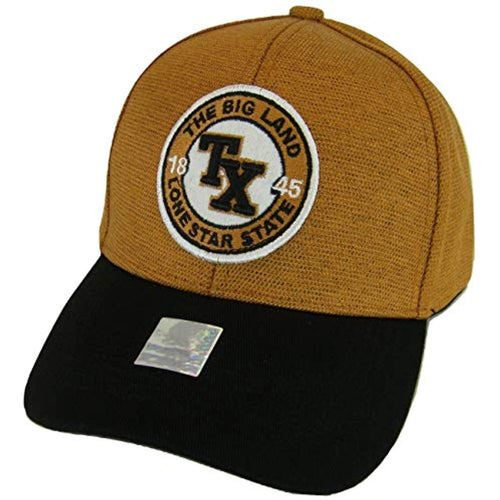 Texas The Big Land Lone Star State 1845 Adjustable Baseball Cap (Orange/Black)