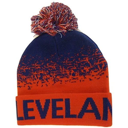 Cleveland Men's Digital Fade Soft Fabric Winter Knit Hats (Navy/Red)