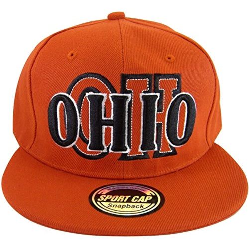 Ohio Wave Style Men's Adjustable Snapback Baseball Cap (Red)