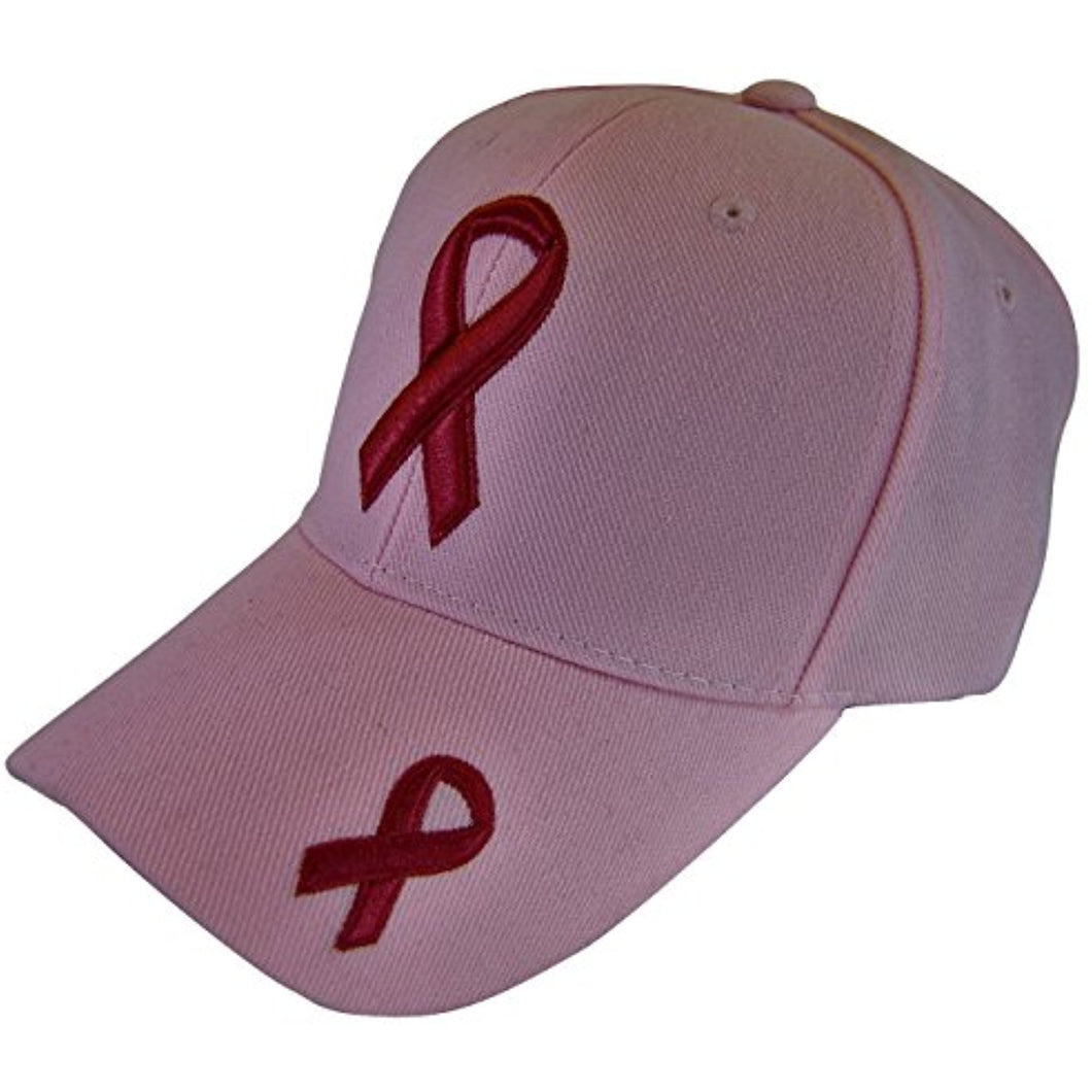 Breast Cancer Awareness Solid BCA Pink Ribbon Baseball Cap (Pink)