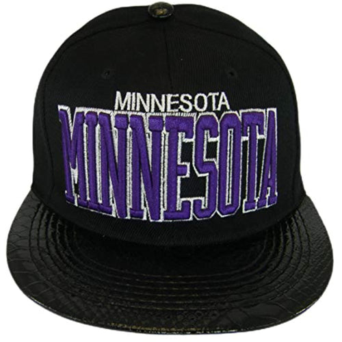 Minnesota Men's Adjustable Snapback Baseball Cap (Black Textured)