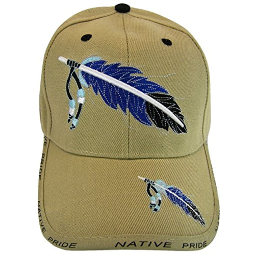 Native Pride Feather Men's Adjustable Baseball Cap (Khaki-No Shadow)