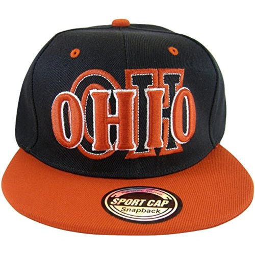 Ohio Wave Style Men's Adjustable Snapback Baseball Cap (Black/Red)