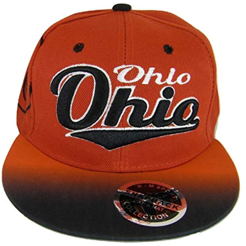 Ohio Fade Top Printed Bill Adjustable Snapback Baseball Cap (Red/Black)