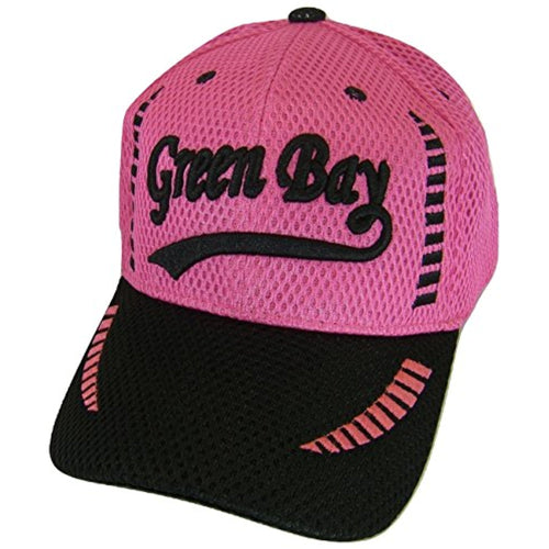 Green Bay Men's Summer Mesh Adjustable Baseball Cap (Hot Pink/Black)