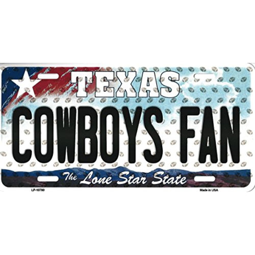 Cowboys Fan Texas Background Novelty Metal License Plate
