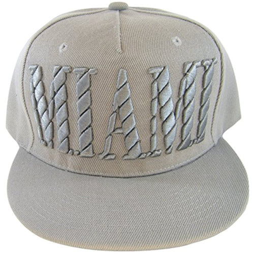 City Hunter Combination Men's Adjustable Snapback Baseball Cap (Miami, Gray)