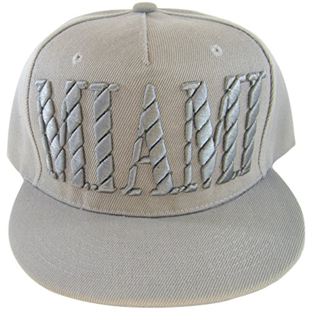 City Hunter Combination Men's Adjustable Snapback Baseball Cap (Miami, Gray)