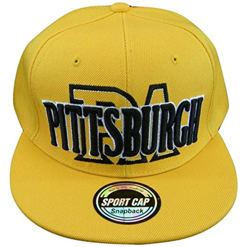 Pittsburgh Wave Style Men's Adjustable Snapback Baseball Cap (Gold)