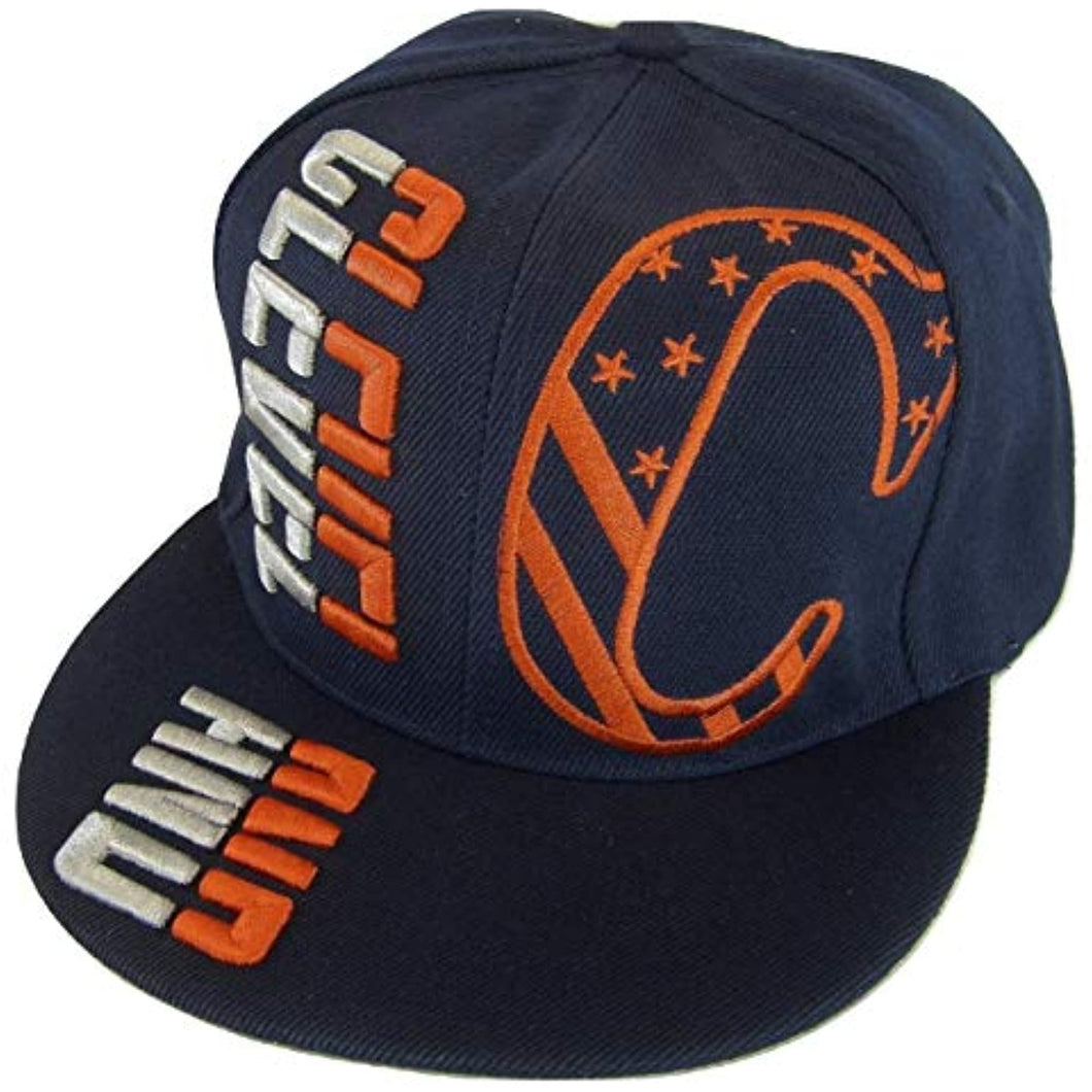 Cleveland Raised Text Adjustable Snapback Baseball Cap (Navy)