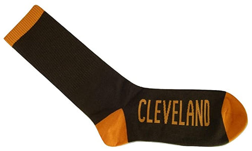 Cleveland City Orange and Brown Crew Socks Size 10-13 (Brown/Orange)