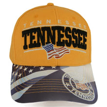 Tennessee Seal and American Flag Adjustable Baseball Cap (Orange)