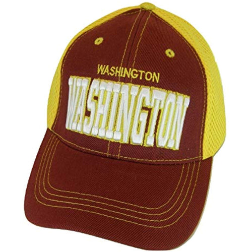 Washington Solid Front Air Mesh Back Adjustable Baseball Cap (Burgundy/White)