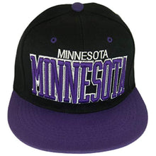 Minnesota Men's Adjustable Snapback Baseball Cap (Black/Purple)