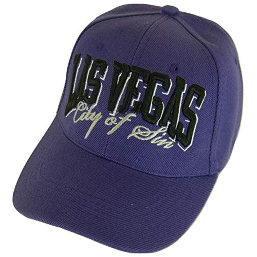 Las Vegas City of Sin Adult Size Adjustable Baseball Cap (Purple)