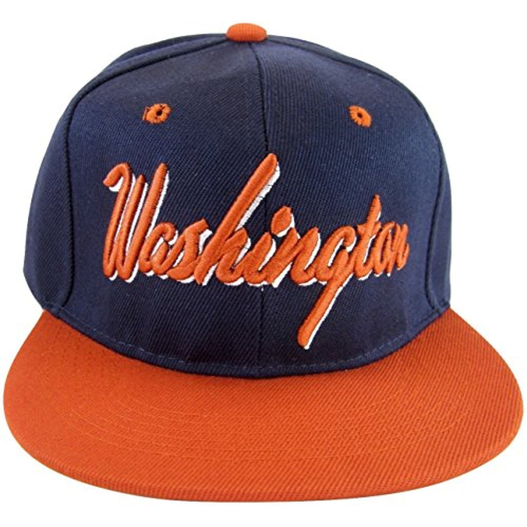 Washington Men's Adjustable Snapback Baseball Cap (Navy/Red)