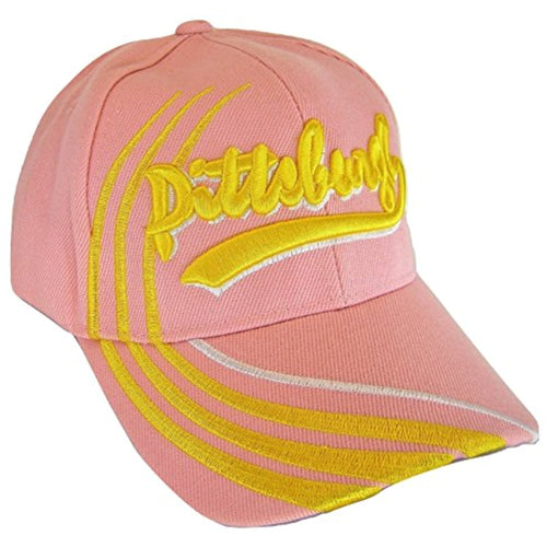 Pittsburgh Men's Striped 2-Tone Adjustable Baseball Cap (Pink)