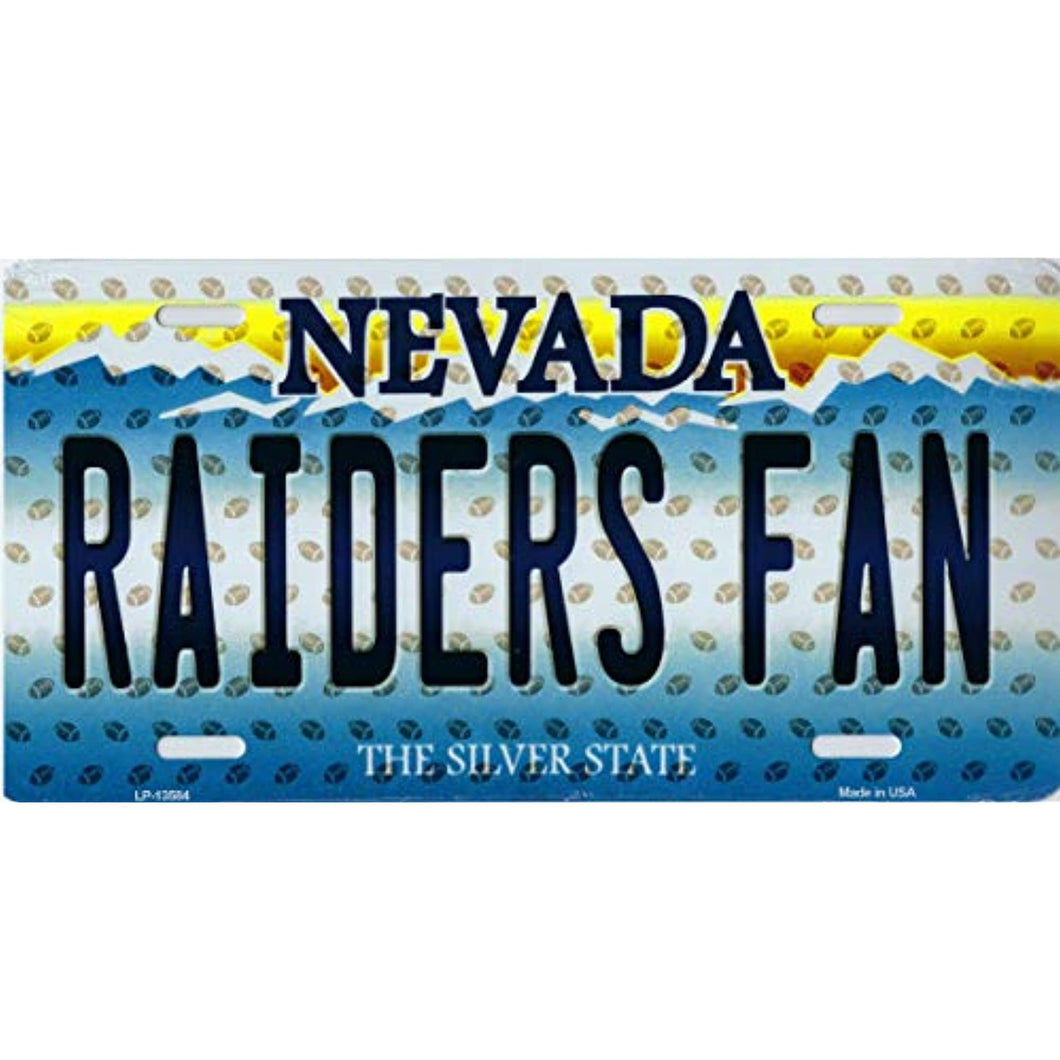 Nevada State Background Novelty Metal License Plate Tag (Raiders Fan)