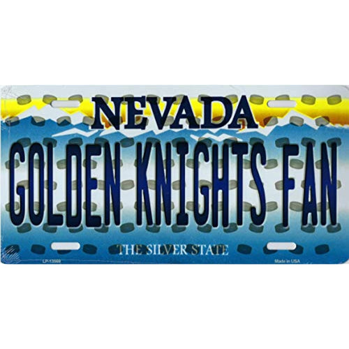 Nevada State Background Novelty Metal License Plate Tag (Golden Knights Fan)