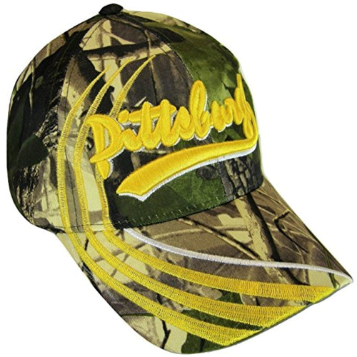 Pittsburgh Men's Striped 2-Tone Adjustable Baseball Cap (Light Camo)