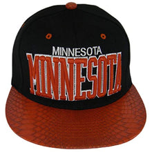 Minnesota Men's Adjustable Snapback Baseball Cap (Black/Red Textured)